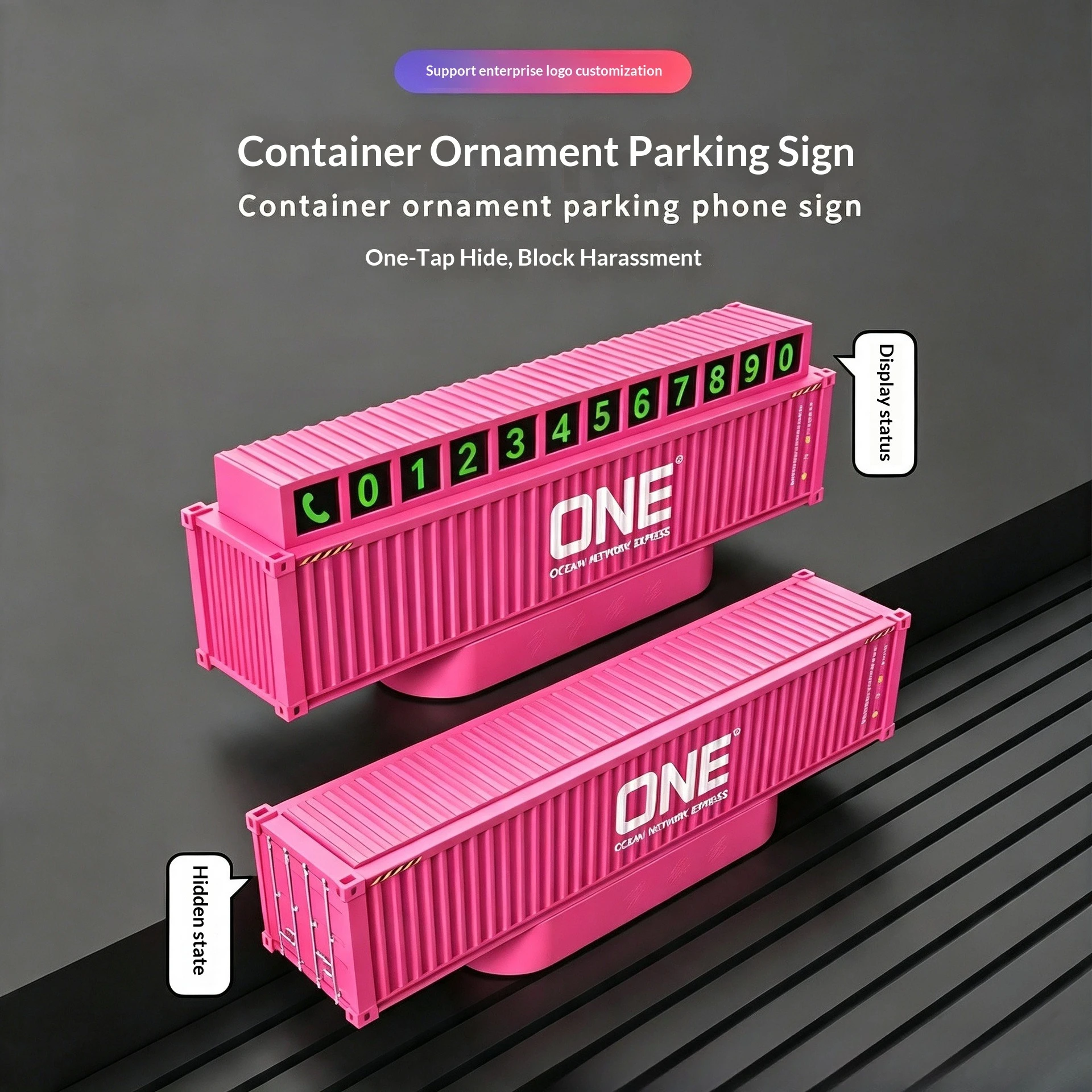 Container Model Parking Sign Shipping Container Ornament Number Hidden Home Decoration Ornament Home Accessories