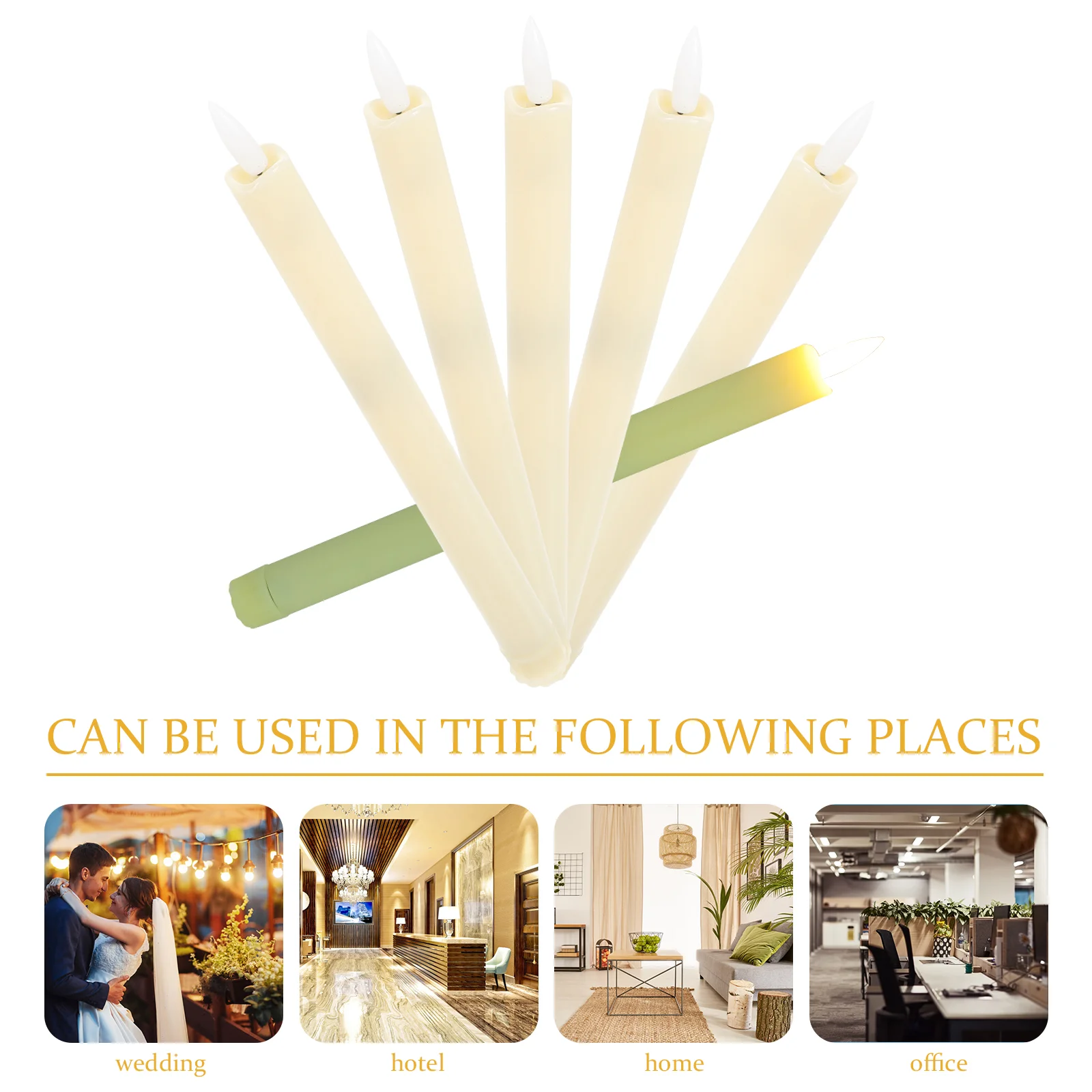 6 Pcs Remote Control Electronic LED Flameless Candles The Christmas Operated Taper Pp Lights