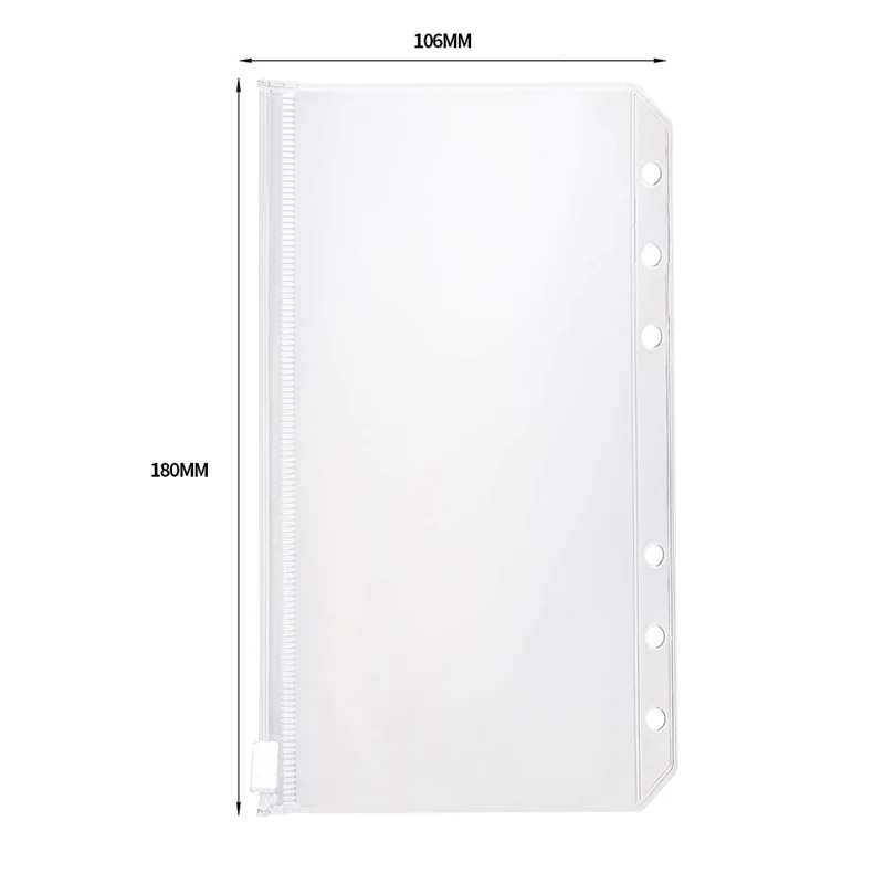 A34M-100 個透明 A6 バインダーポケット PVC カードルーズリーフバッグ現金封筒予算バインダー