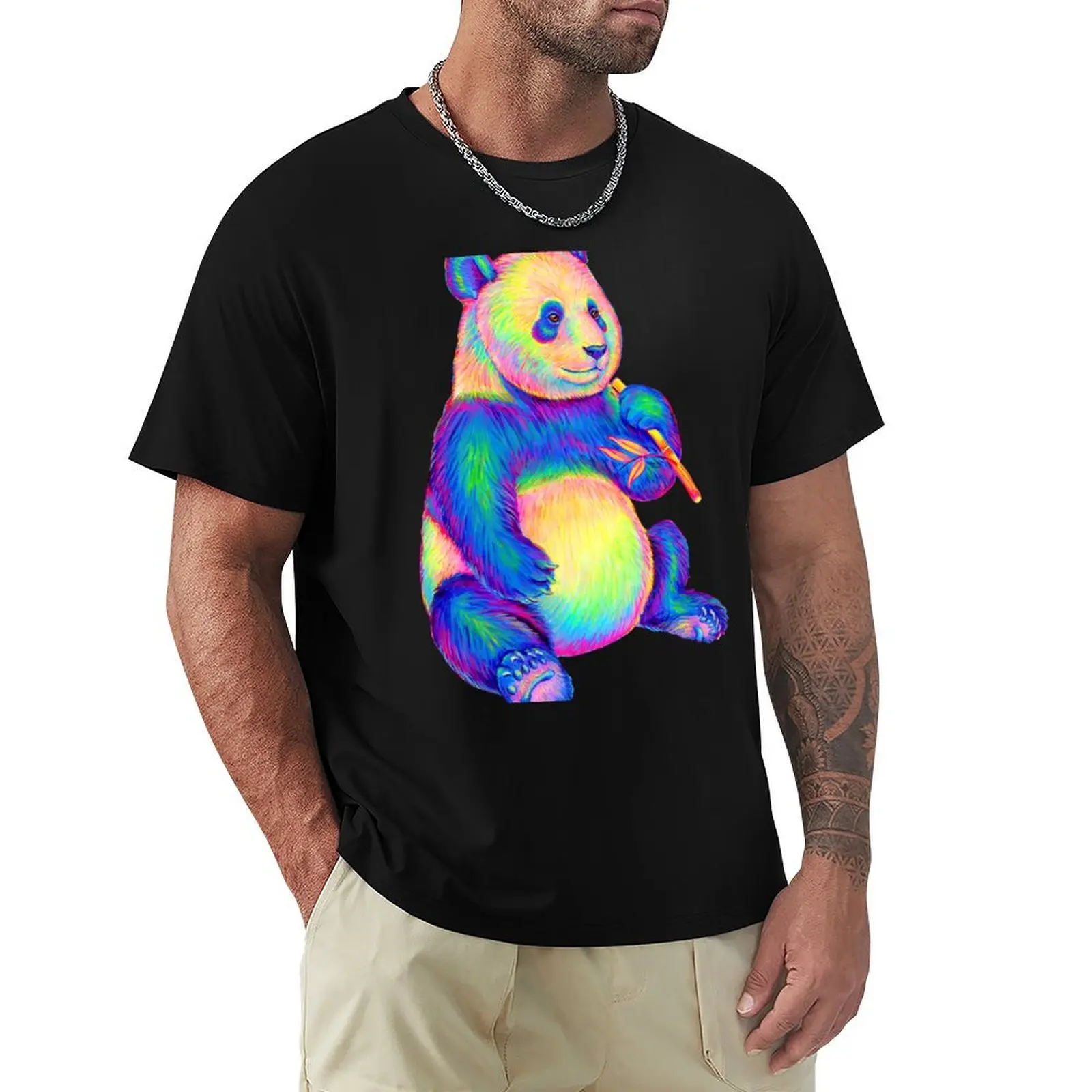 

Psychedelic Rainbow Panda T-Shirt summer clothes blanks shirts graphic mens t shirts casual stylish
