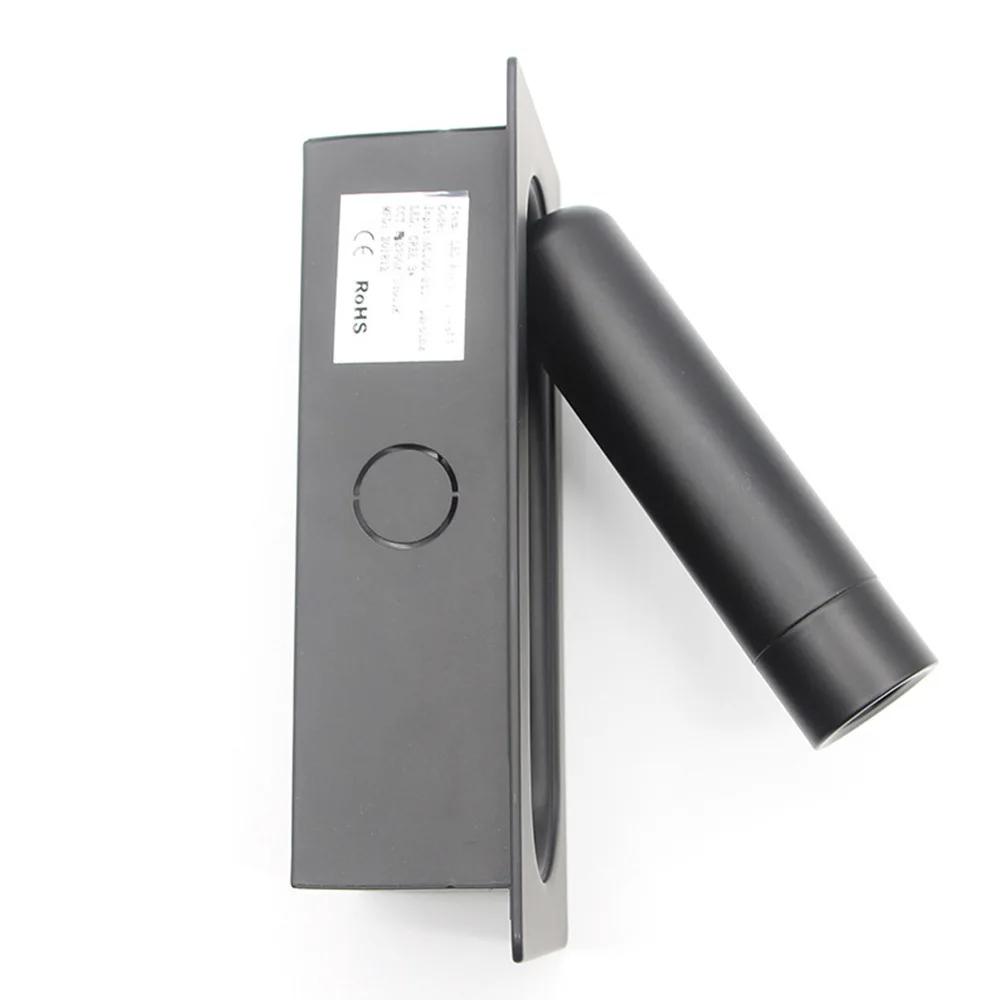 Recessed Wall Lamp with Push Switch for Hotel Bedroom Reading Night Light Atmosphere Lighting