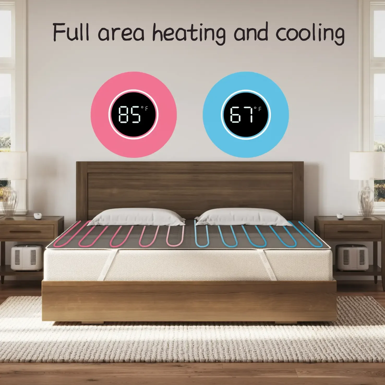 Best Sale Queen Size Customized Electric Heated Mattress Pad Cooling Heating Function Water Circulating System Sleep Monitoring