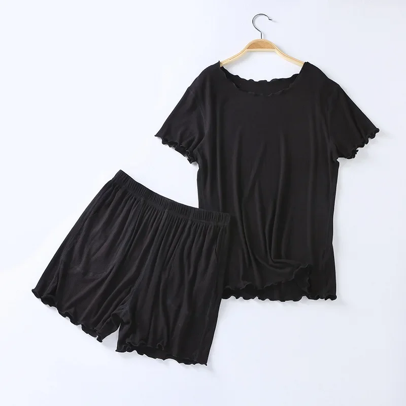 New summer modal short-sleeved shorts suit ladies pajamas casual large size loose comfortable pajamas suits pajamas for women