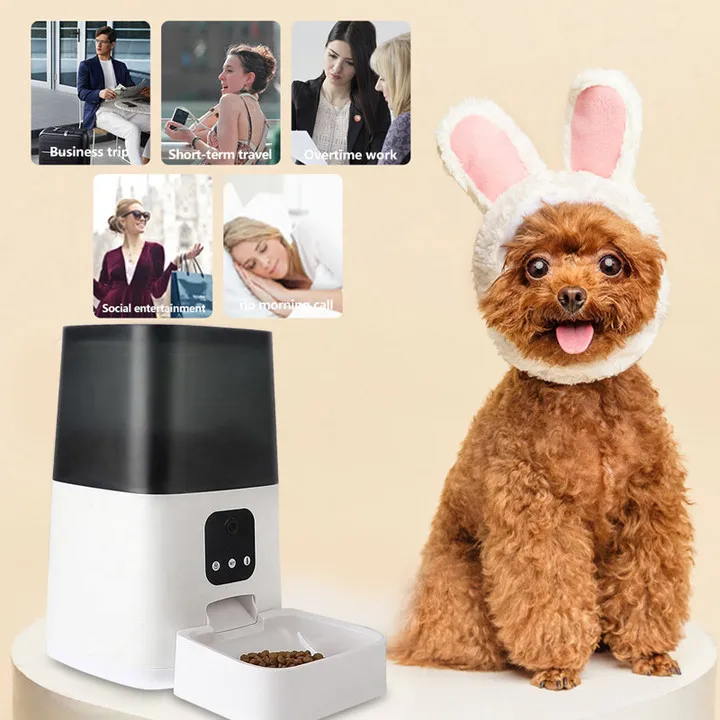 Automatic Smart Pet Feeder Phone Remote Control Dog And Cat Food Dispenser With App Control Plastic Bowl Feeder