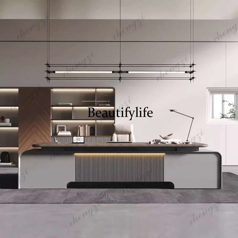 Q181 Light luxury boss desk simple modern president office desks and workstations supervisor manager workbench office table