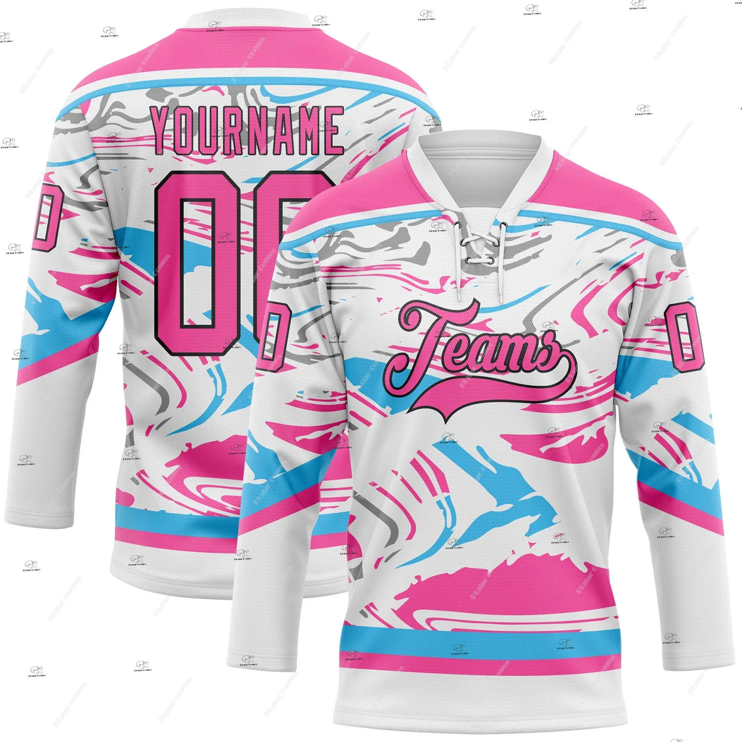 Custom Name Team Group Clothing Gradient Retro Vintage Lace Hockey Jersey Shirts 3DPrint Unisex Harajuku Casual Funny Pullover N
