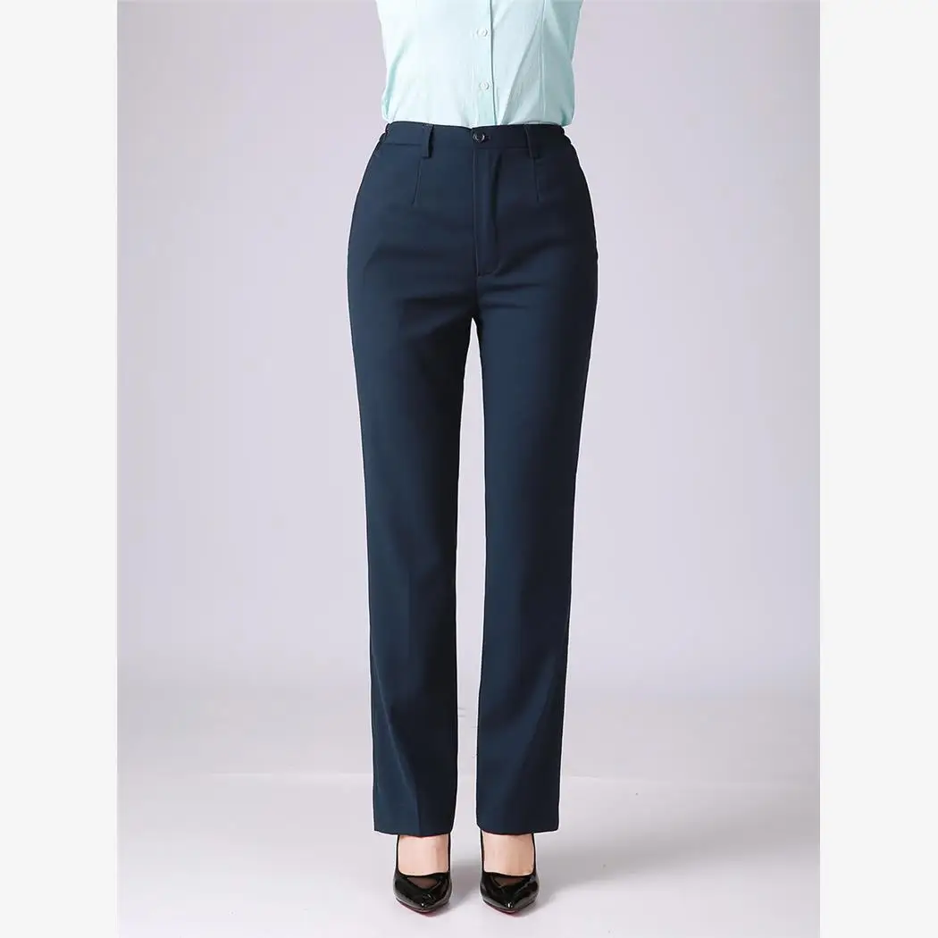 

Women's Workwear Pants High Waist Straight Leg Simulation Suit Pants Professional Formal Trousers for Office And Business