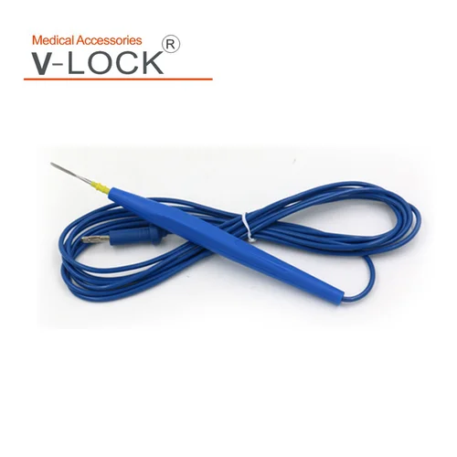 Lápiz electroquirúrgico con control de pie, conector banana 4,0, embalaje de 5 piezas