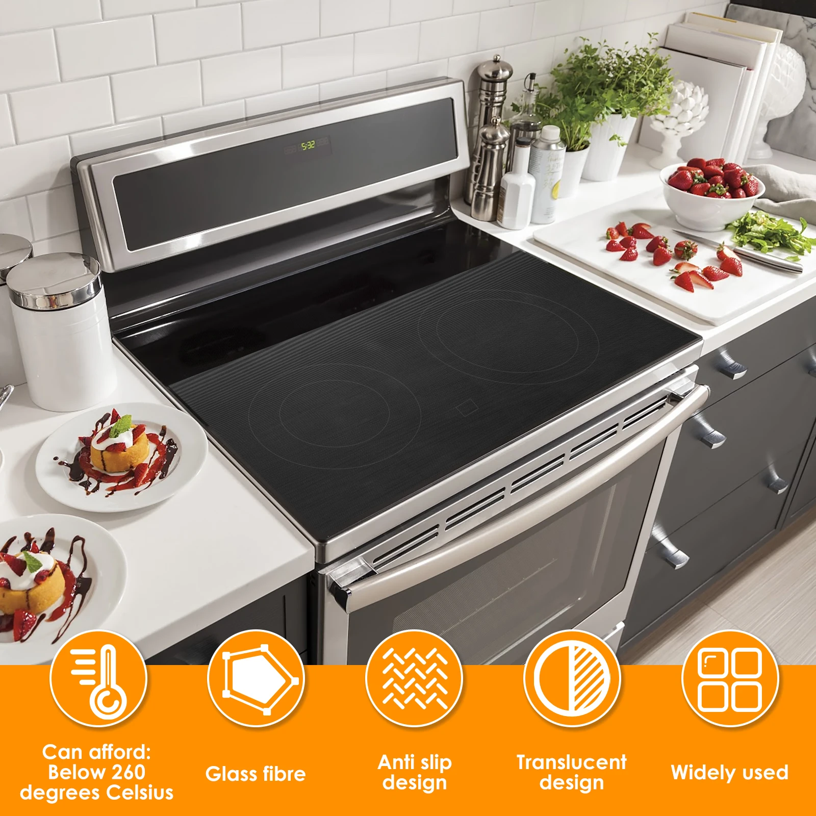 Large Induction Cooktop Protector Mat Reusable Induction Cooktop Cover Translucent Induction Hob Protector Pad for Cooker