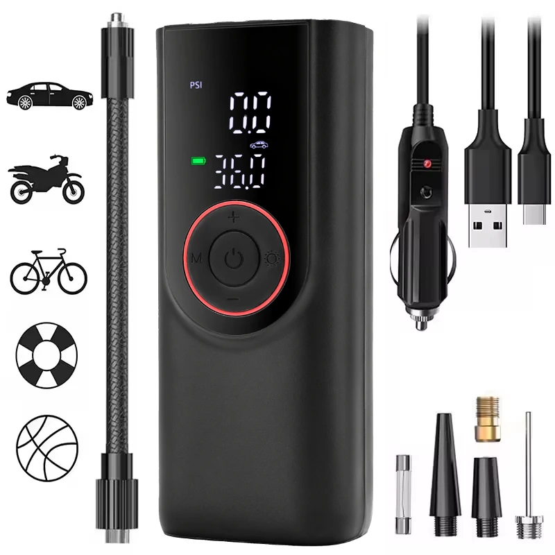 

Беспроводной насос для накачивания шин 6000 мАч, электрический портативный автомобильный воздушный компрессор, быстрый надувающий воздушный насос для мотоцикла, автомобильные шарики для шин