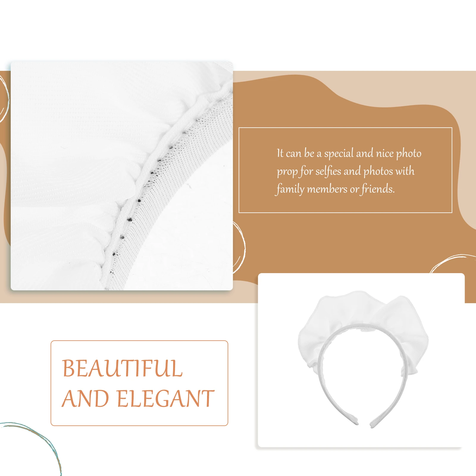 Diadema Japonesa Blanca de Sirvienta con Volantes, Accesorio para Disfraces de Cosplay, Tocado de Sirvienta Novedoso