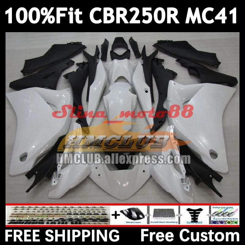 Injection For HONDA CBR250 R CBR250R white  black MC41 11 12 13 14 15 100No.64 CBR 250R 250 R 2011 2012 2013 2014 2015 Fairings