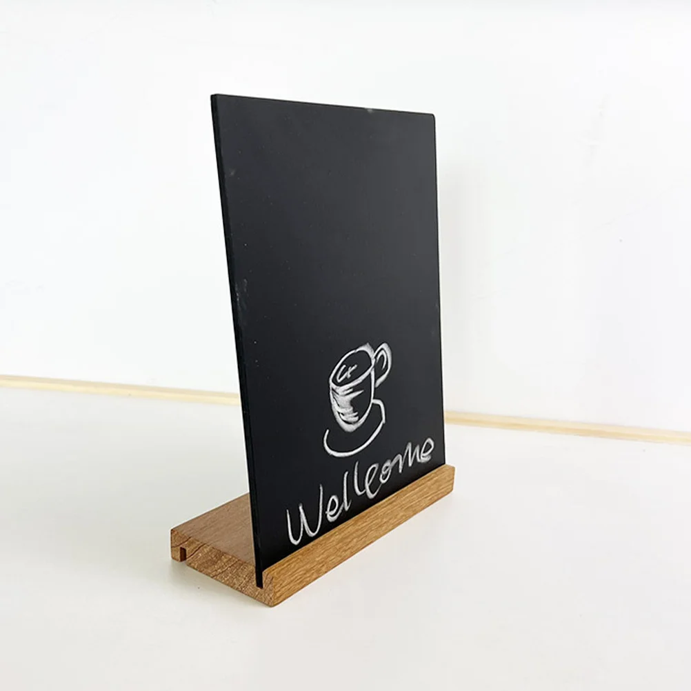 

Small Wooden Tabletop Chalkboard Sign Reusable Mini Menu Board for Bar Shop Advertising Portable Mini Blackboard Display
