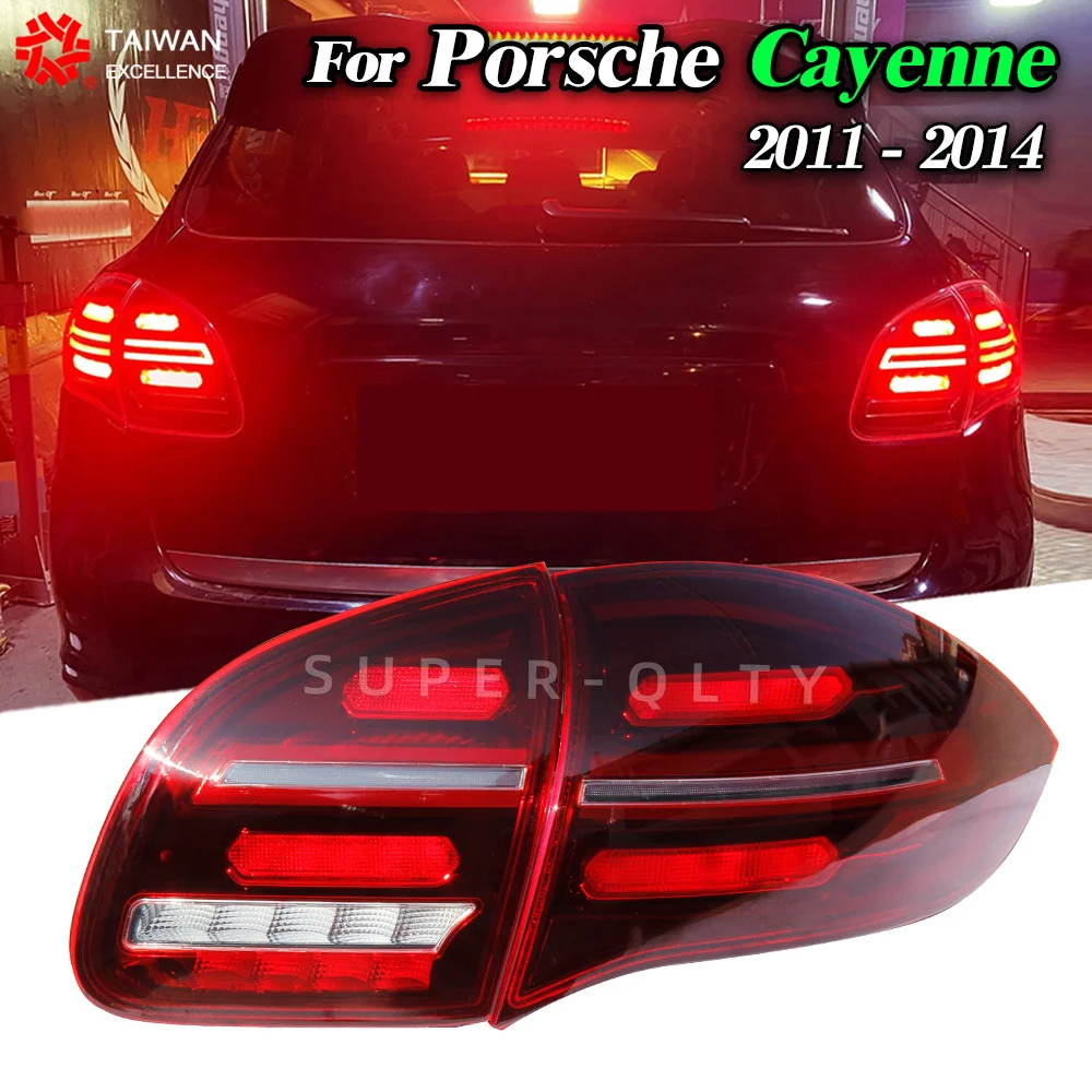 

Задние фонари для Porsche Cayenne 2011-2014, светодиодный динамический задний фонарь, задний противотуманный фонарь, указатель поворота, полностью светодиодный задний фонарь, 2 шт.
