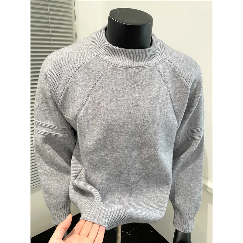 

Men's Thiened Base irt Sweater Heavyweight Inner Knitwear New 2026 Autumn Winter Sli Knitted Clothes for Men