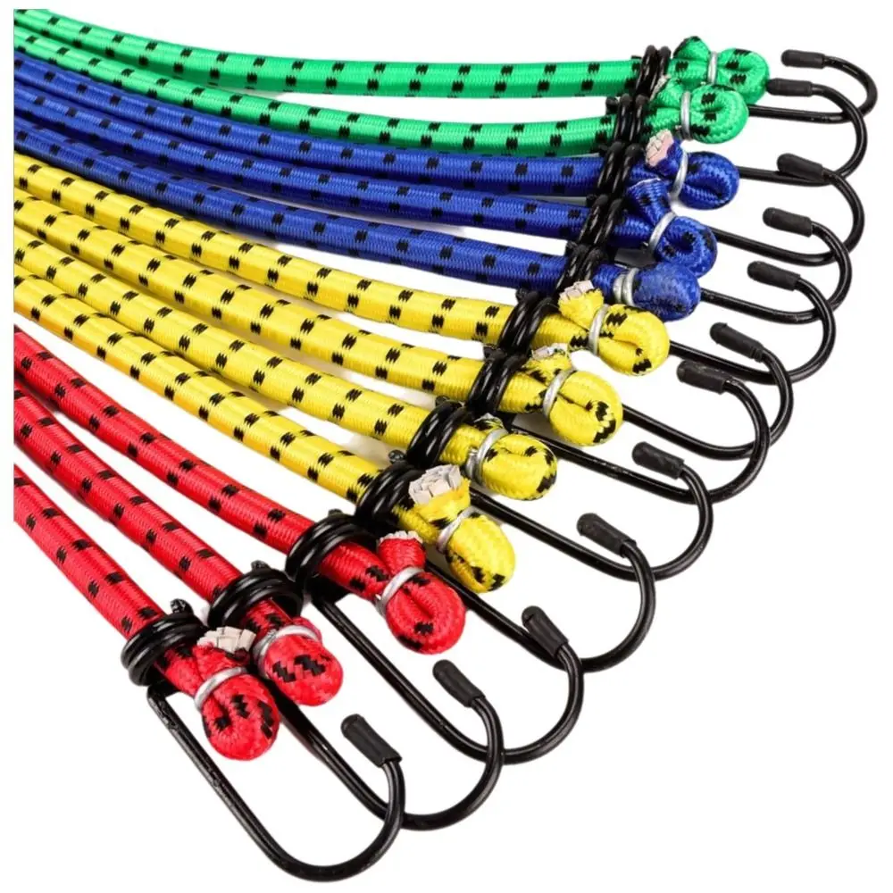 

A Set Circular Rubber Bungee Cords Assortment High Elasticity Multi-Purpose Canopy Tarp Ball Ties Bungee Cords with Hooks