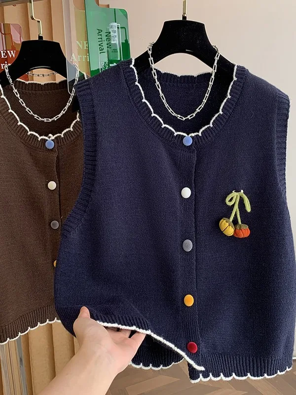 Lose Strickjacke Weste frauen Svel Open Front Button Casual Oberbekleidung Frühling Herbst Faion Koreanische Sle