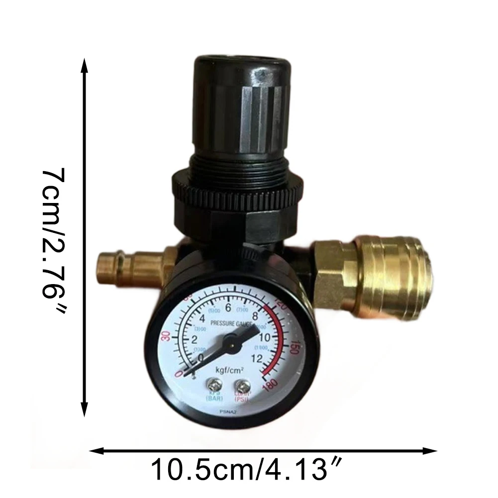 1pc Spray Air Pressure Regulator With Gauge 0-180PSI Air Inlet Pressure Real-time Monitoring For Air Tools Air Compressor