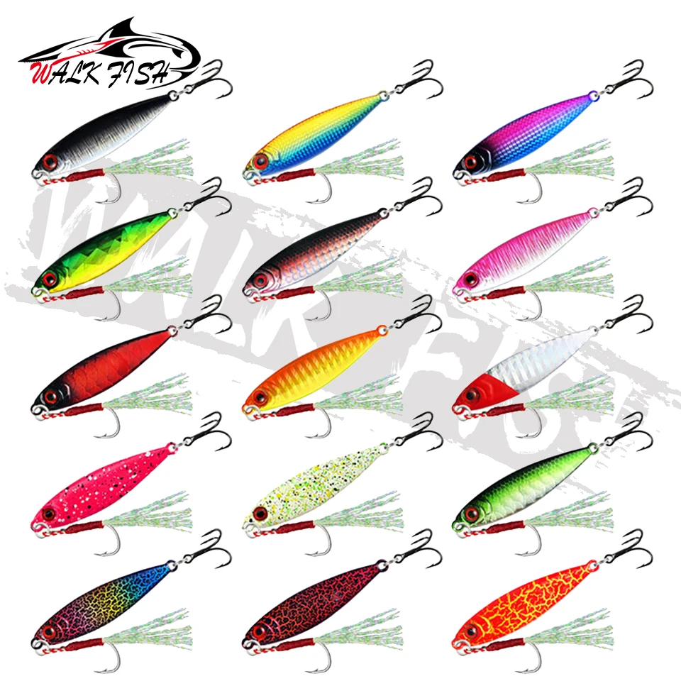 المشي السمك-المعادن صب تهزهز ، الصيد إغراء ، الطعم الاصطناعي ، الشاطئ السحب يلقي ، القفز ملعقة ، فائقة الجودة ، 7g ، 10g ، 15g ، 20g ، 25g ، 30g