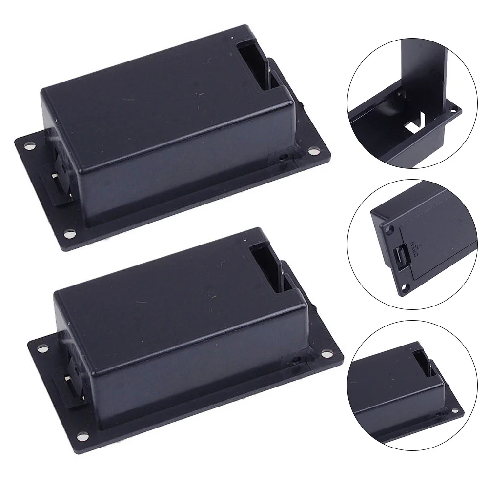 

2Pcs Pickup Box Safe Synthetic Plastic Durable Replacement for Guitar Bass Active Pickup Holder Case