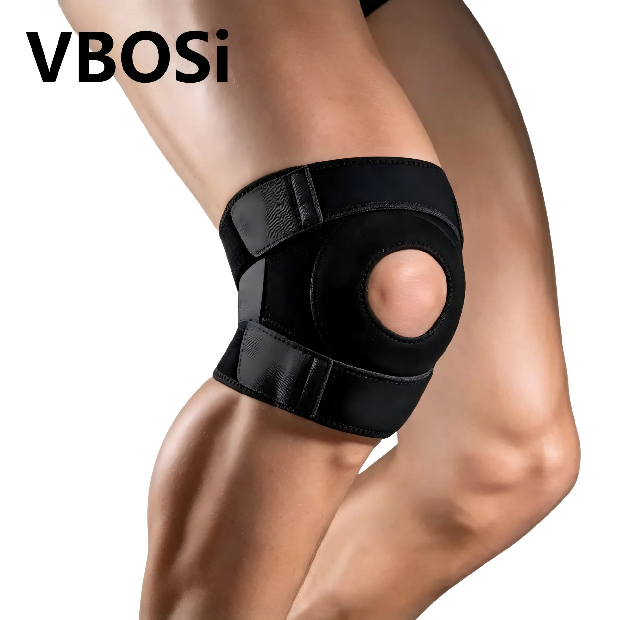 Joelheira Ajustável VBOSI com Patela Aberta para Homens e Mulheres, Suporte Respirável para Joelho para Academia, Corrida, Treino e Proteção contra Lesões Esportivas