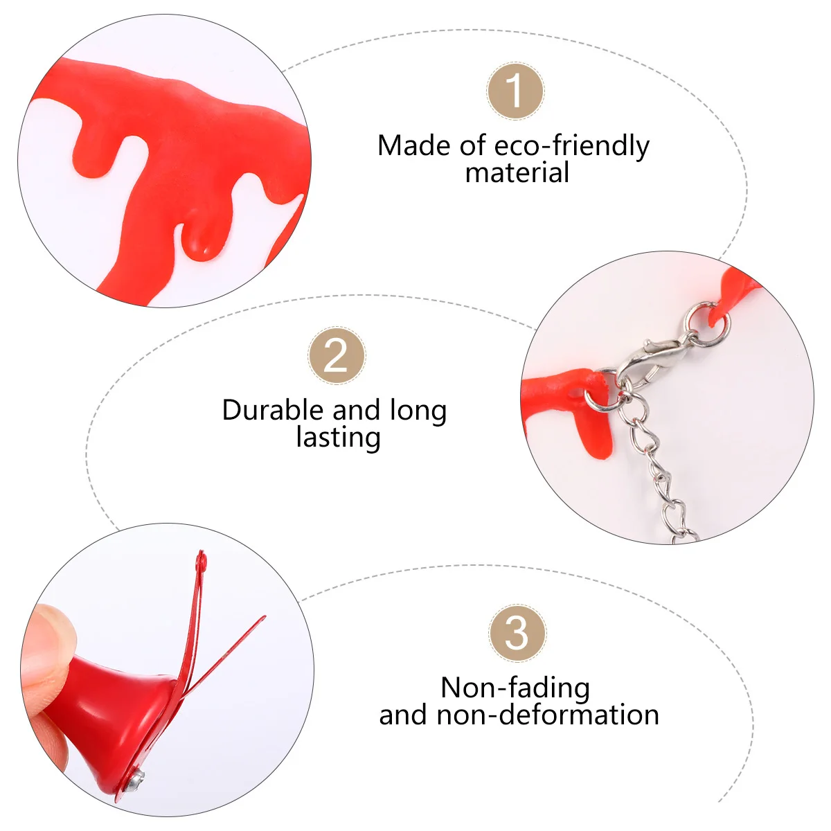 2 szt. Halloweenowy Krwawy Naszyjnik i Spinka do Włosów, Akcesoria na Imprezę, Straszne Akcesoria do Włosów, Rekwizyty do Kostiumów Horror, Naszyjnik na Halloween