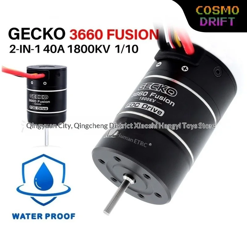 GECKO ROCKET RC 3660 Fusion 1800KV Sensored Brushless Motor 40A FOC 2 In 1 ESC Waterproof For 1/10 RC Crawler Truck Car