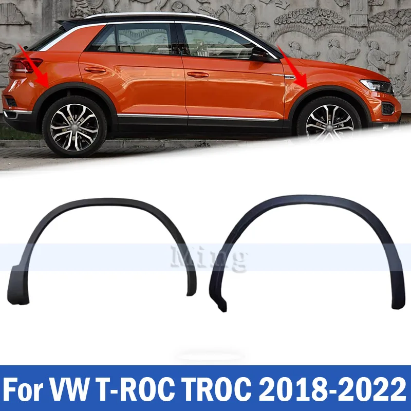 Car Wheel Arches Trim Wheel Eyebrow Fender Pad For Volkswagen VW T-ROC TROC 2018-2022 Front Or Rear Bumper Fender Flares