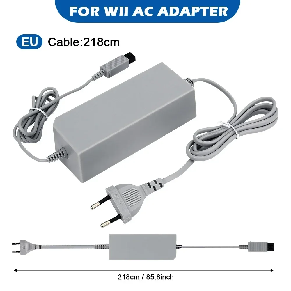 Nuevo cable de alimentación para consola de juegos Wii, adaptador de corriente alterna con enchufe europeo y estadounidense, cable adaptador de corriente de 100-240V, envío directo