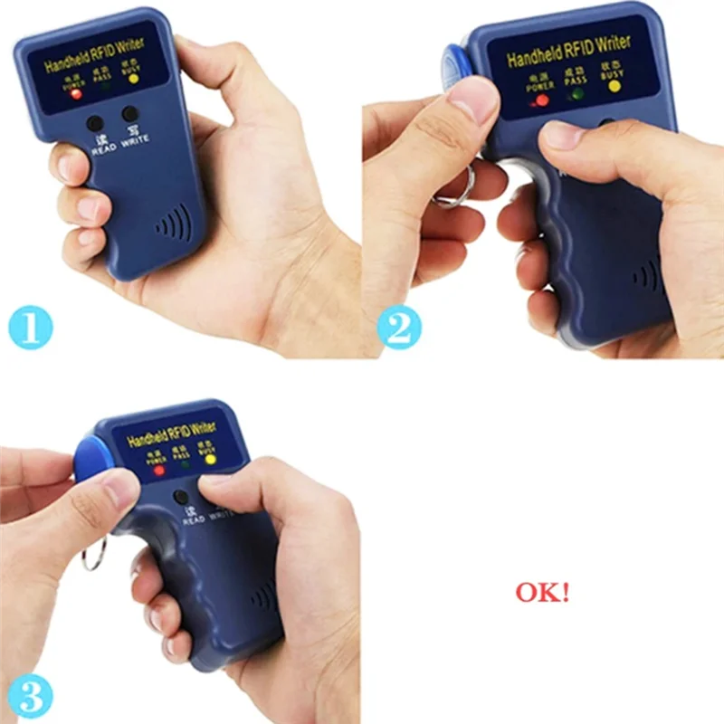 

N93R 125Khz EM Handheld RFID Copier Card Reader Writer Duplicator Programmer Support EM4305/ T5577 Rewritable Keyfobs Token Tags
