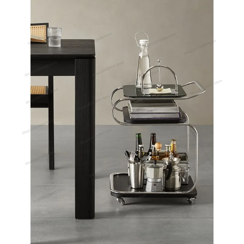 Yunwan side table removable square glass coffee table trolley with wheels living room bedside sofa corner table