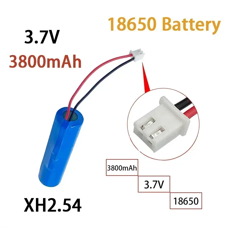 

18650 3.7V Lithium-ion Battery With Spare Plug Emergency Light Xh2.54 Line 18650 ,3800mAh