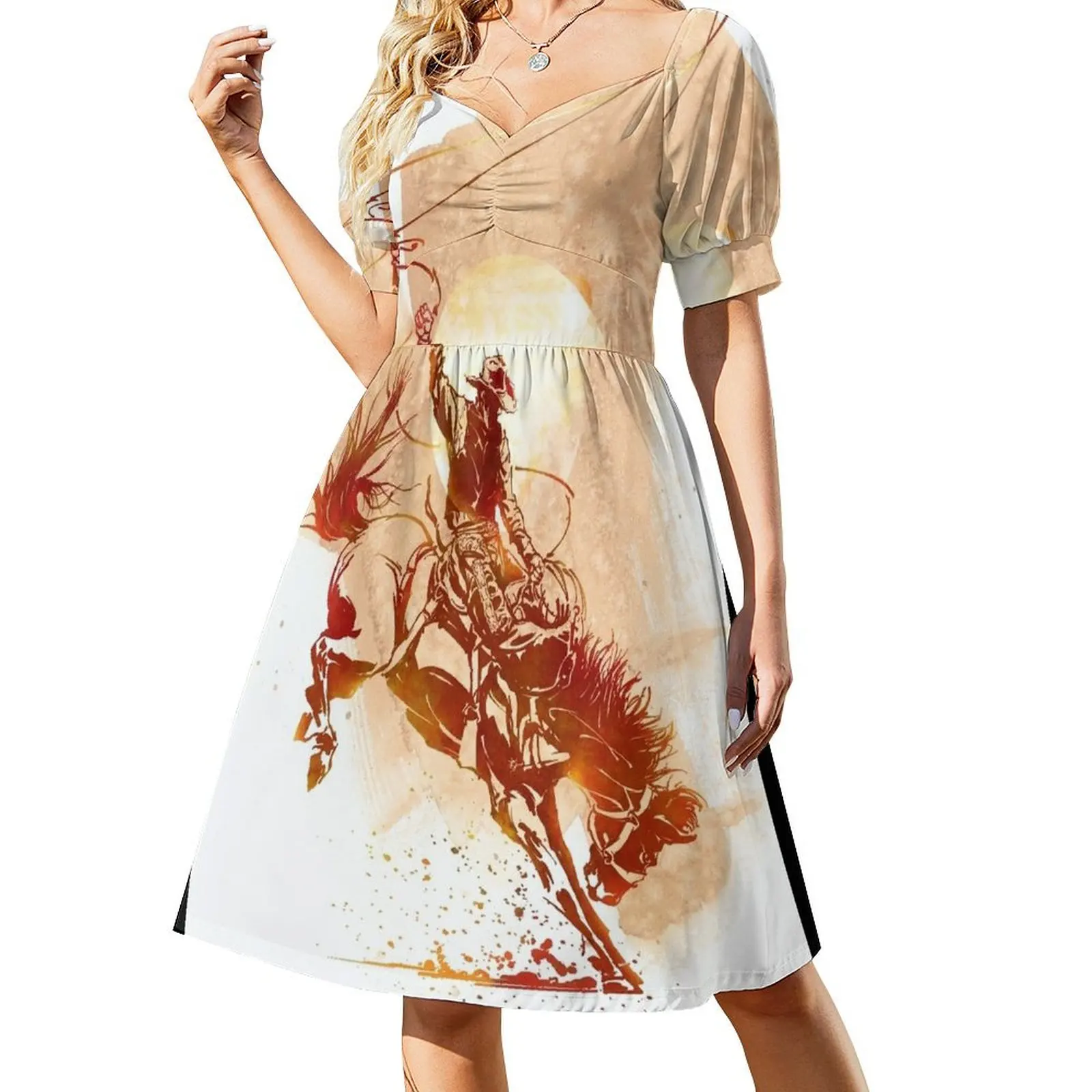 

Bucking Bronco Short Sleeved Dress fairy dress clothing women summer 2025 summer dresses for women 2025 Dress