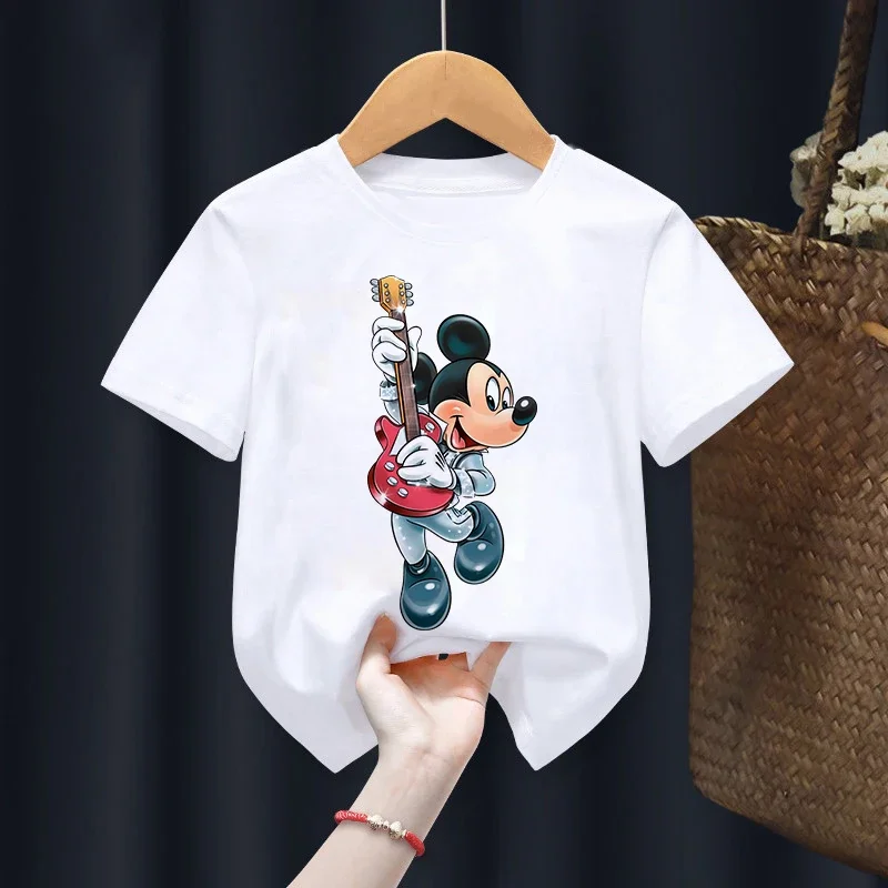 Novo minnie crianças camiseta mickey mouse kawaii disney t camisa anime desenhos animados roupas casuais garoto menina menino manga curta topos t