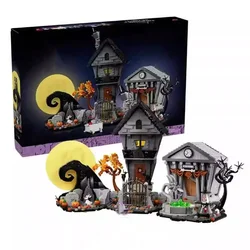 MOC 21351 Nightmare Before Christmas House Building Blocks Set Ghost Skeleton Hut DIY Bricks Toys Children Halloween Gift