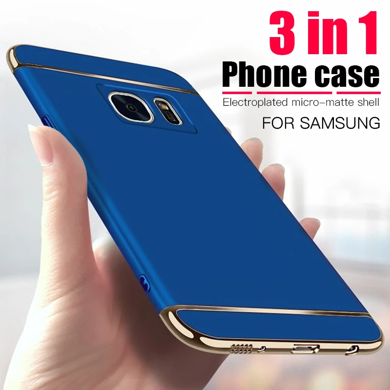 Luxury Plating Phone Case For Samsung Galaxy S6 S7 Edge S8 S9 S10 Plus S20 S21 Urtal Matte Case PC Protective Cover Back Capa