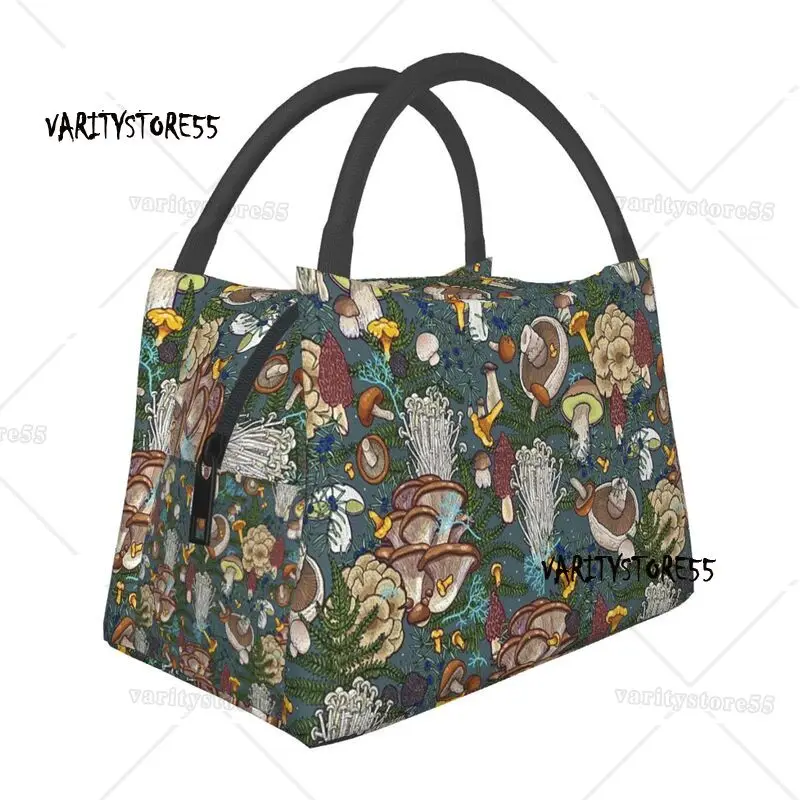 

Mushroom Forest Thermal Insulated Lunch Bags Women Portable Lunch Tote for Outdoor Camping Travel Storage Meal Food Box