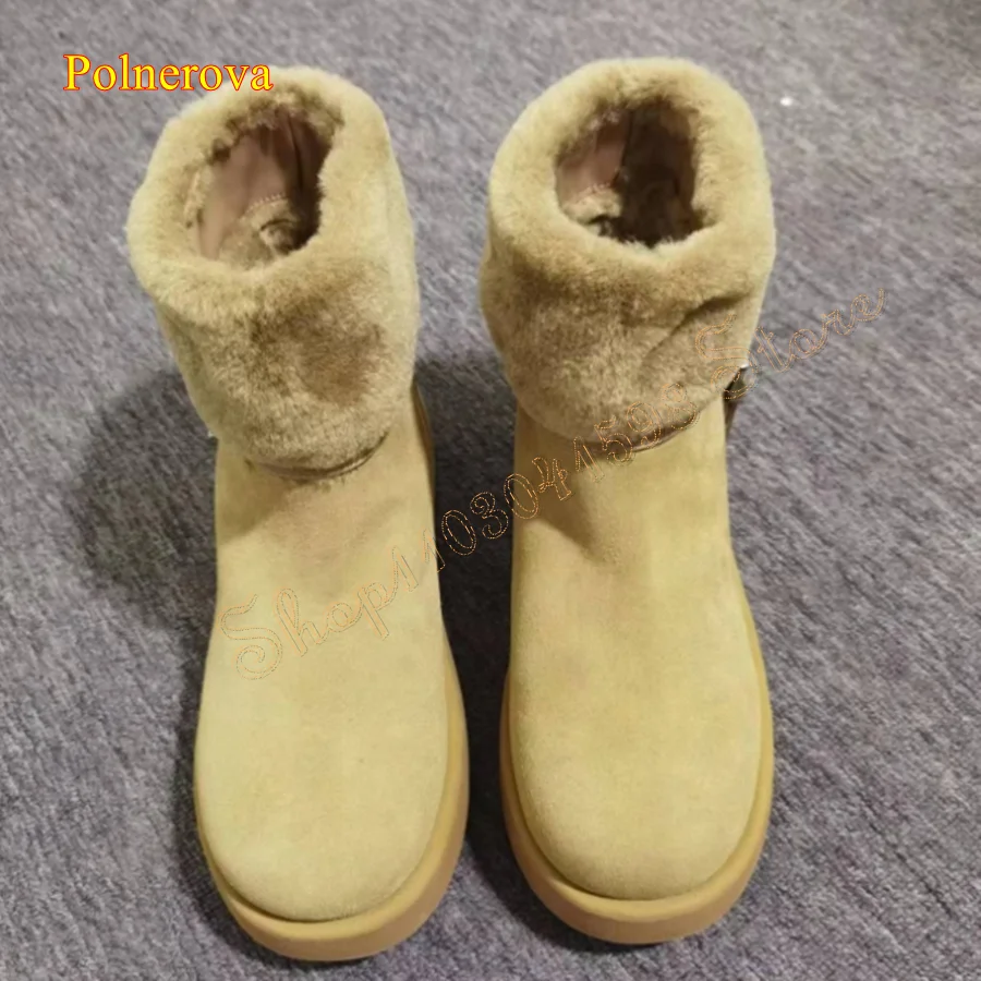 Winter Furry Warm Snow Boots,Non Slip Thick Sole Round Toe Boots Camping Party Women Boots Plus Size2023 New Zapatos Para Mujere