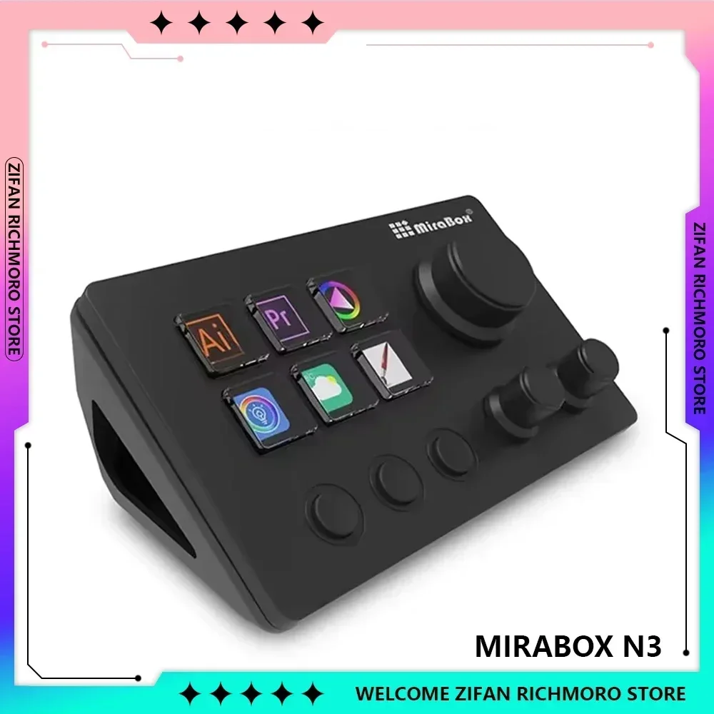 Mirabox N3  Mini Windows/MacOS Kryboard Custom Button Screen Knob Macro Programming Visual Keyboards LCD Button Controller Gift