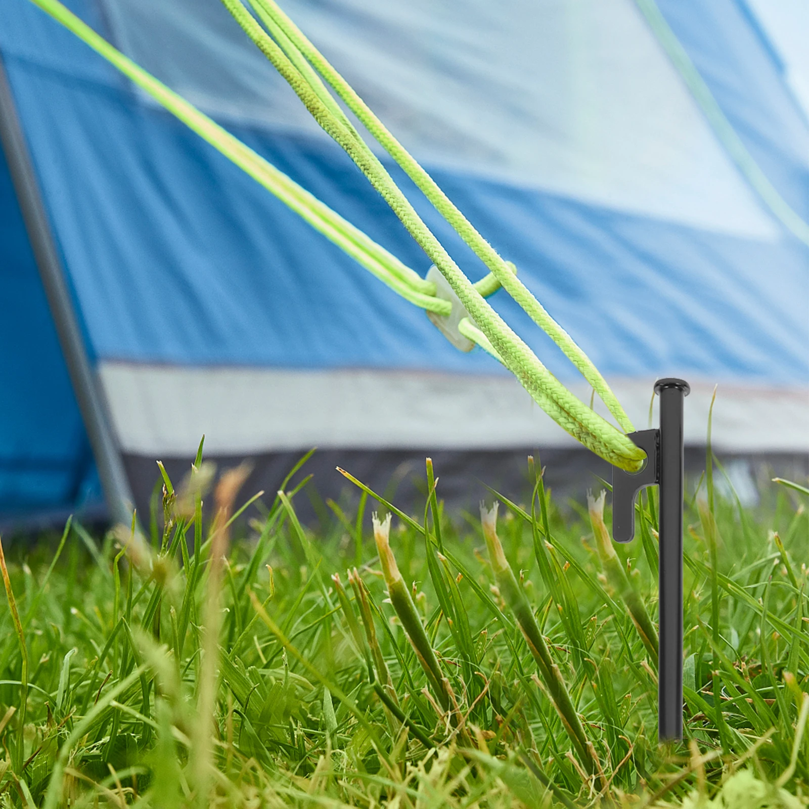 

4pcs Tent Pegs Heavy Duty Metal Stakes for Camping Tents Ground Outdoor Black Canopy Strong Durable Firm Support Windy Night