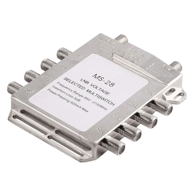 

Портативный 2-дюймовый 8-выходной мультипереключатель спутникового сигнала 950-2150 МГц LNB выбранный переключатель напряжения с низкими потерями LNB-приемник мультипереключатель
