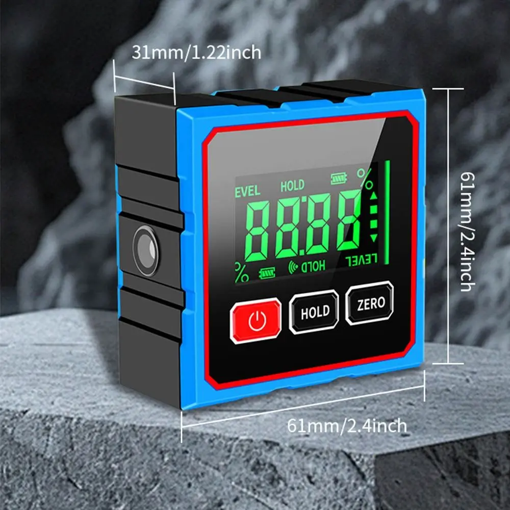 Elektronische digitale hoekdipèremeter Gradiëntmeting Dual Cross Level Gradenboog Inclinometer Niveaumeter Vierzijdige hoekmeter