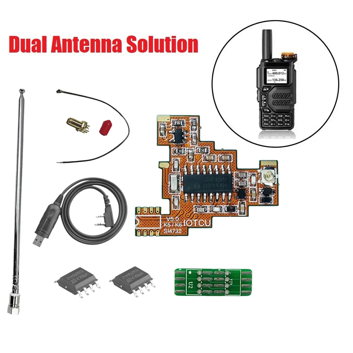 A17Z SI4732 V5.0 FPC Module+2x2M Chip+Antenna Full Kit Multi System for Quansheng UVK5 UVK6 HF Shortwave Full Band Reception