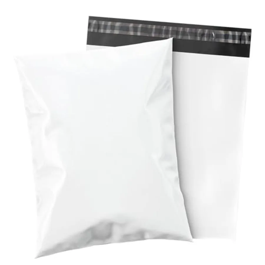 

7.5 x 10.5 Glossy White Plastic Self Seal Poly Mailer Flat Bags Waterproof Shipping Envelope 1.7 Mil for Apparel, Clothes, Shir