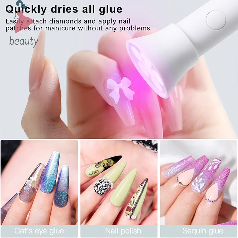 Portable Handheld UV LED Flashlight Nail Lamp 6 LED Beads Quick Dry USB Nail Dryer 18W Machine Nail Gel Dry Nail Art Tool