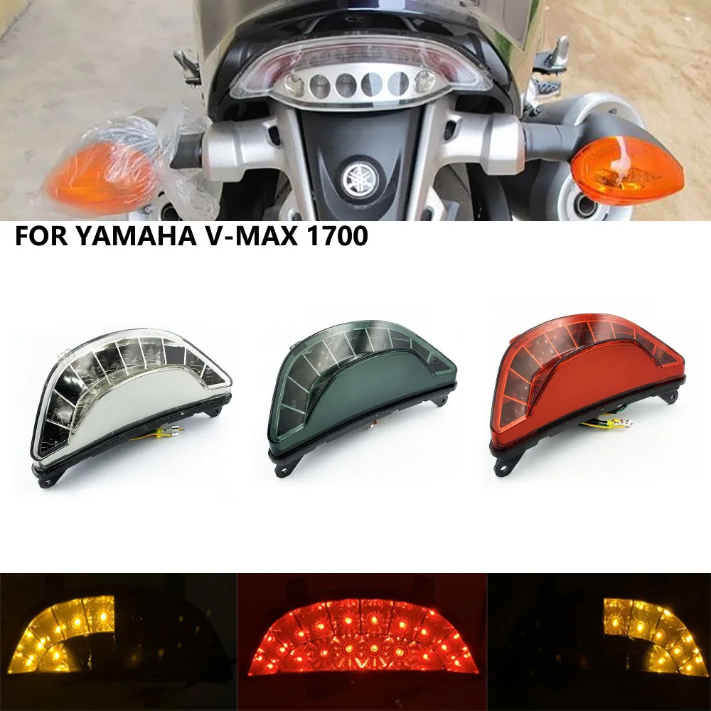 

Motorcycle LED Rear Taillight Turn Signal Light Integrated Brake Taillamp Lamp For Yamaha V-max V max Vmax 1700 2009-2013