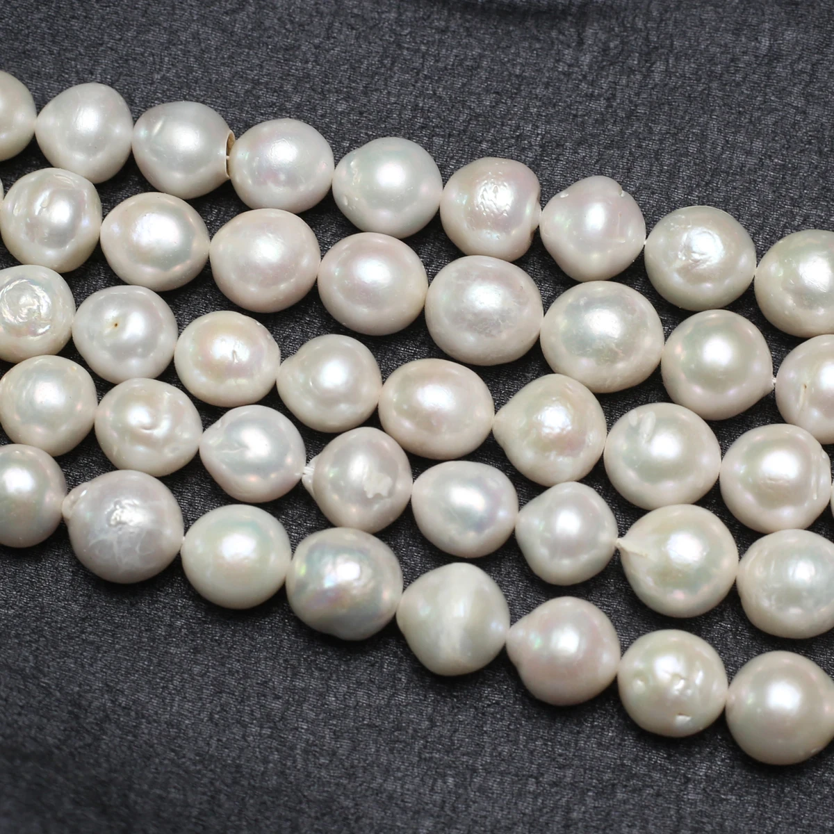 

11-12mm Natural Freshwater Pearl Round Baroque Edison Pearl Beads Jewelry Making DIY Necklace Bracelet Accessories Gift