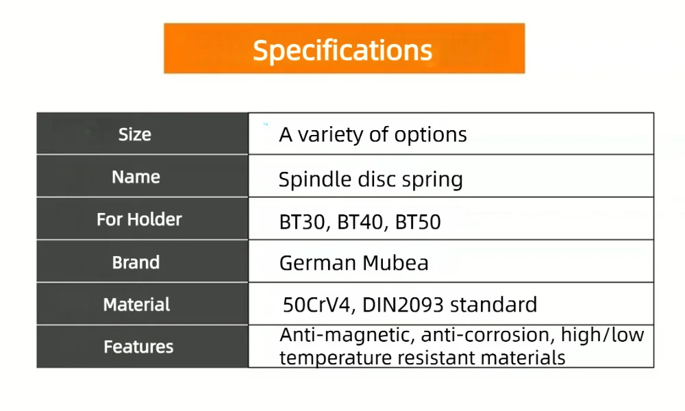 10 Stück CNC-Werkzeugspindel-Scheibenfeder, Drehmaschinen-Zubehör, BT30/40 Unterlegscheibe, Maschinen-Dichtung, Hardware-Produkte, O-Ring-Unterlageplatte – Detail 2
