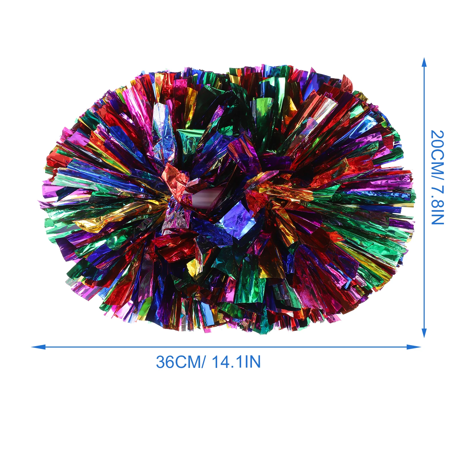 

2Pcs Handheld Metallic Pompom Props Bright Colors Smooth Grip for Sports Events Dance Parties Cheerleading Squads Performance