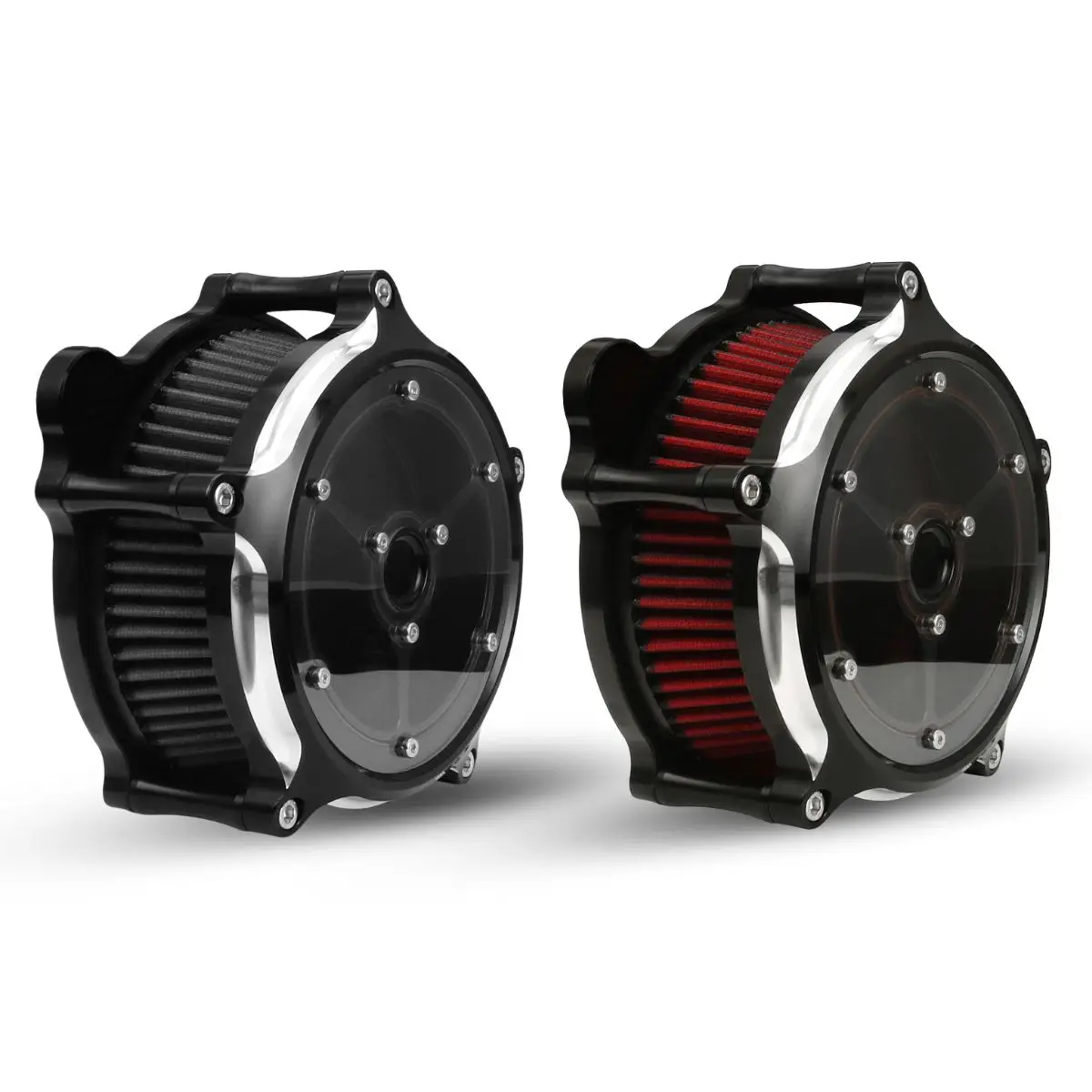 CNC Edge Cut Clarity Aluminum Alloy Black Air Cleaner For M8 Engine Softail Fat Boy 2018-up Touring Road Glide Road
